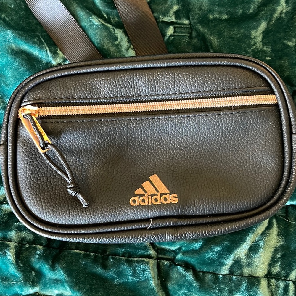 Adidas Black Rose Gold Leather Waistpack Fanny
Pack